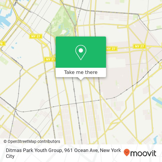 Mapa de Ditmas Park Youth Group, 961 Ocean Ave