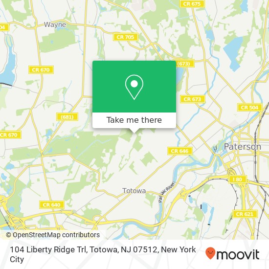 Mapa de 104 Liberty Ridge Trl, Totowa, NJ 07512