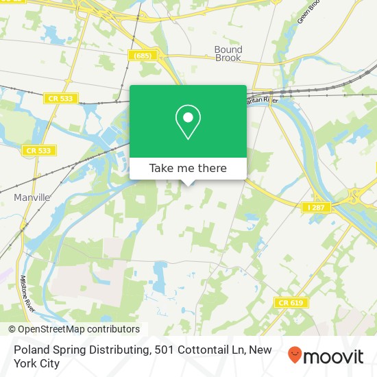 Mapa de Poland Spring Distributing, 501 Cottontail Ln