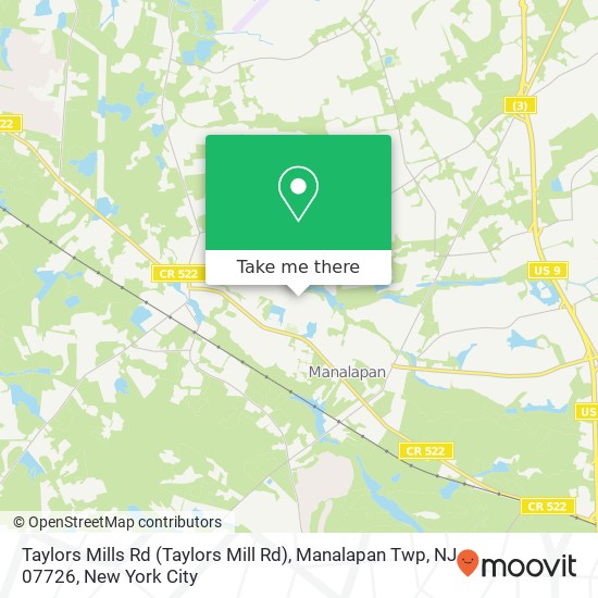 Mapa de Taylors Mills Rd (Taylors Mill Rd), Manalapan Twp, NJ 07726