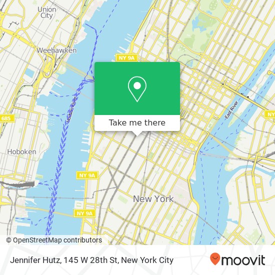 Mapa de Jennifer Hutz, 145 W 28th St