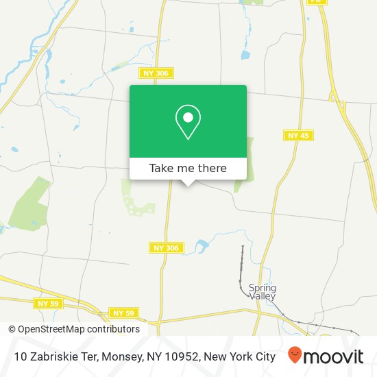 Mapa de 10 Zabriskie Ter, Monsey, NY 10952