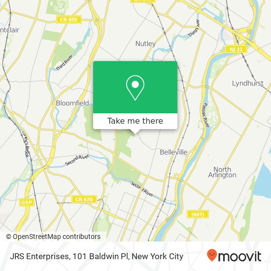 JRS Enterprises, 101 Baldwin Pl map