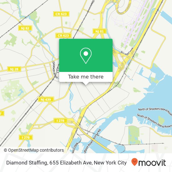 Mapa de Diamond Staffing, 655 Elizabeth Ave