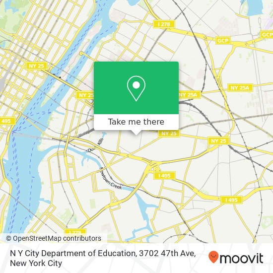 Mapa de N Y City Department of Education, 3702 47th Ave