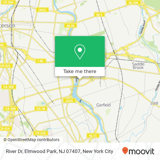 Mapa de River Dr, Elmwood Park, NJ 07407