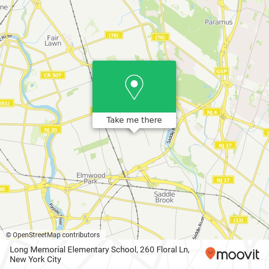 Mapa de Long Memorial Elementary School, 260 Floral Ln