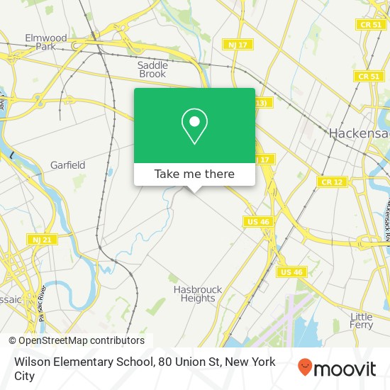 Mapa de Wilson Elementary School, 80 Union St
