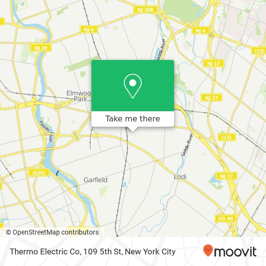 Mapa de Thermo Electric Co, 109 5th St