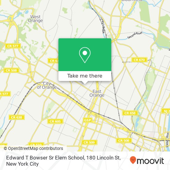 Mapa de Edward T Bowser Sr Elem School, 180 Lincoln St