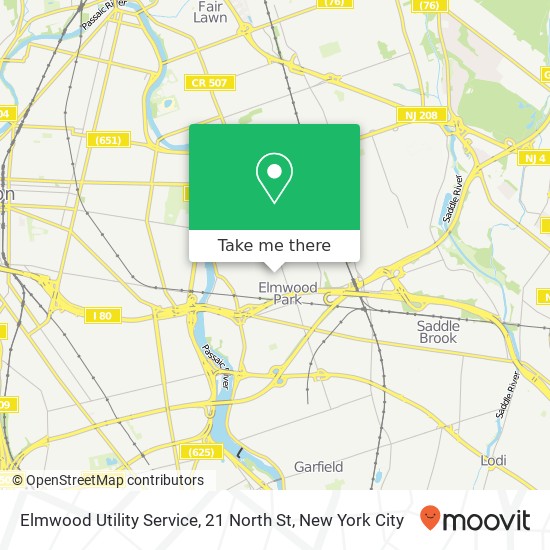 Mapa de Elmwood Utility Service, 21 North St