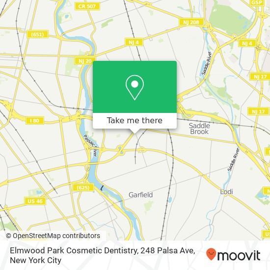 Mapa de Elmwood Park Cosmetic Dentistry, 248 Palsa Ave
