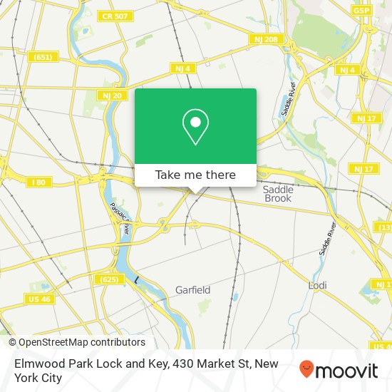 Mapa de Elmwood Park Lock and Key, 430 Market St