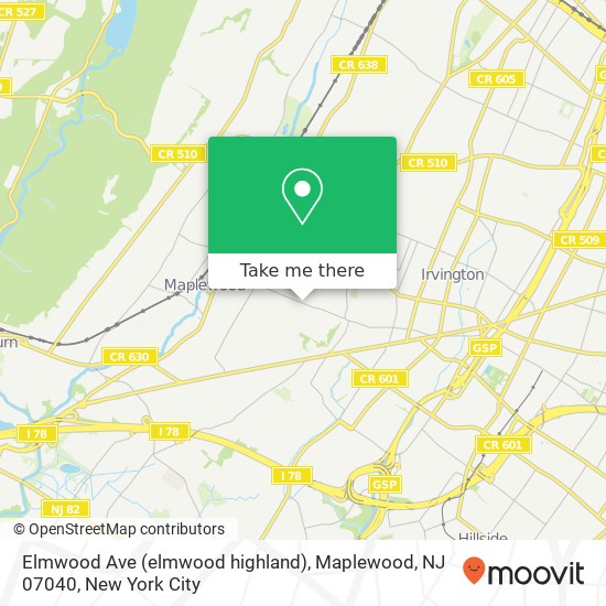 Elmwood Ave (elmwood highland), Maplewood, NJ 07040 map