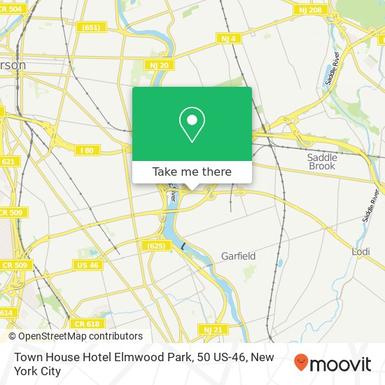Mapa de Town House Hotel Elmwood Park, 50 US-46