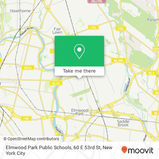 Mapa de Elmwood Park Public Schools, 60 E 53rd St