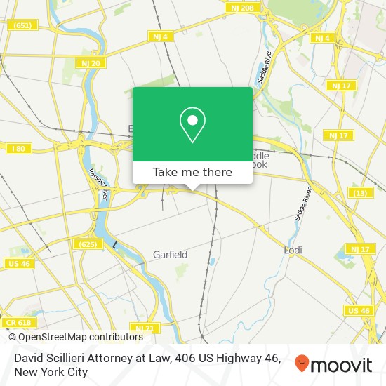 David Scillieri Attorney at Law, 406 US Highway 46 map