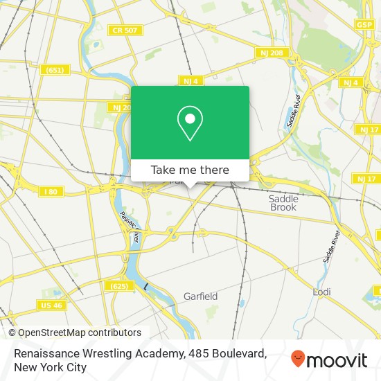 Renaissance Wrestling Academy, 485 Boulevard map