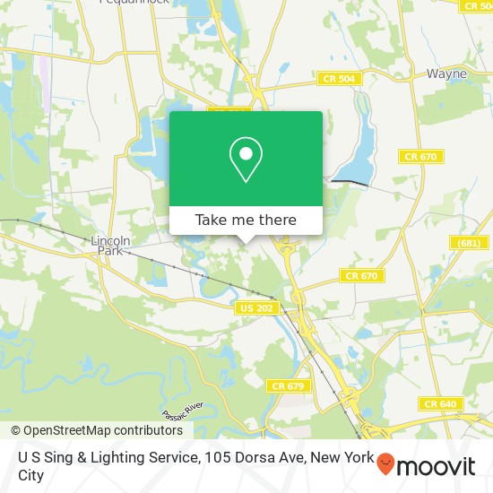 Mapa de U S Sing & Lighting Service, 105 Dorsa Ave