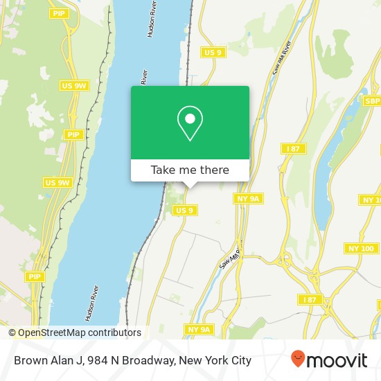 Mapa de Brown Alan J, 984 N Broadway