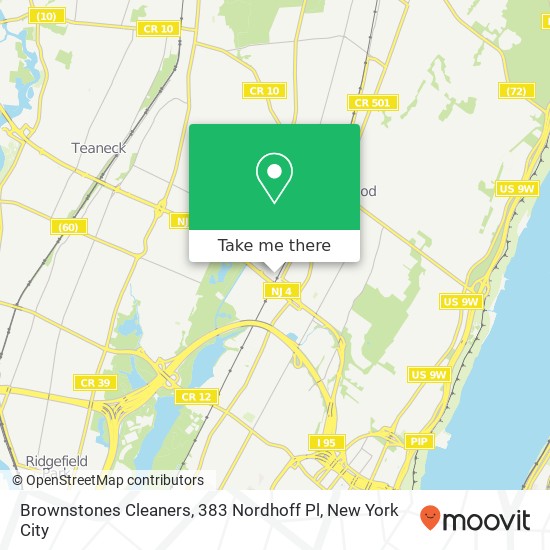 Mapa de Brownstones Cleaners, 383 Nordhoff Pl