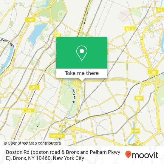 Mapa de Boston Rd (boston road & Bronx and Pelham Pkwy E), Bronx, NY 10460