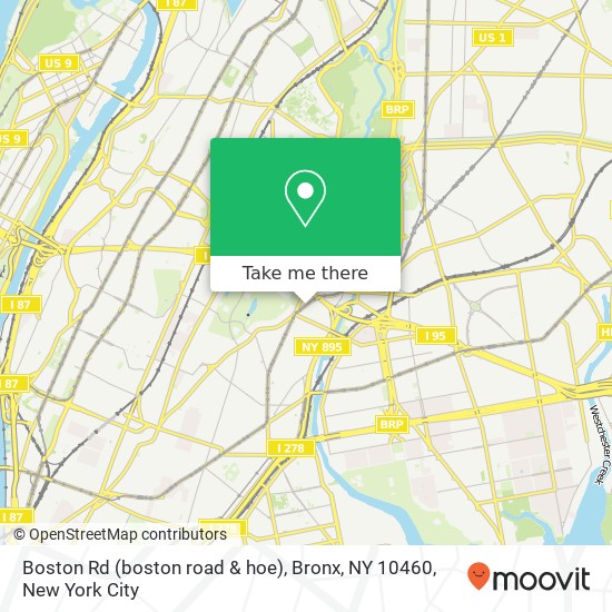 Mapa de Boston Rd (boston road & hoe), Bronx, NY 10460