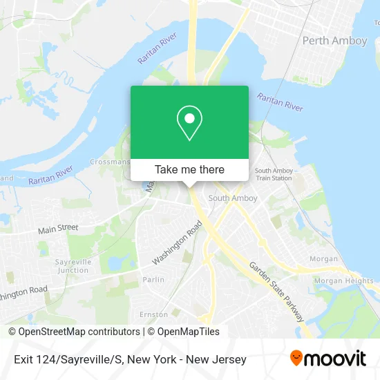 Exit 124/Sayreville/S map