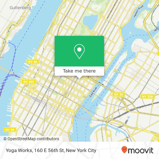 Mapa de Yoga Works, 160 E 56th St