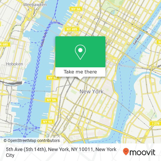 5th Ave (5th 14th), New York, NY 10011 map