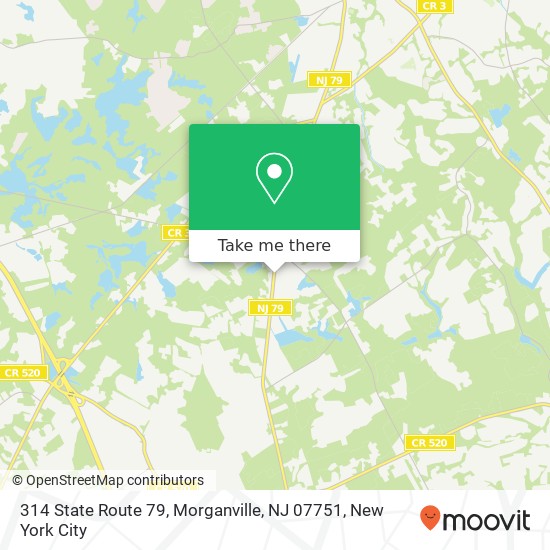 Mapa de 314 State Route 79, Morganville, NJ 07751