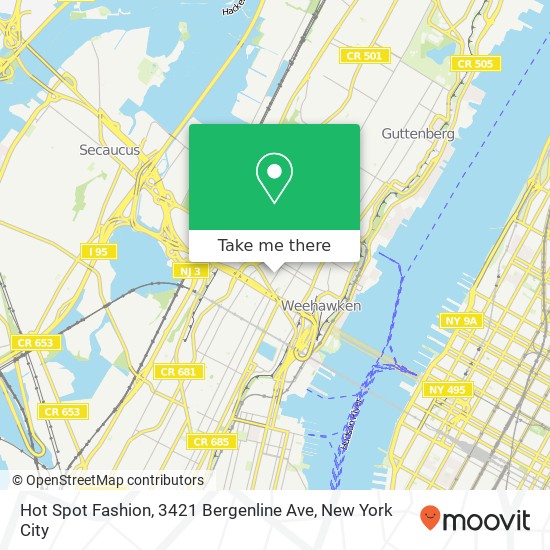 Mapa de Hot Spot Fashion, 3421 Bergenline Ave