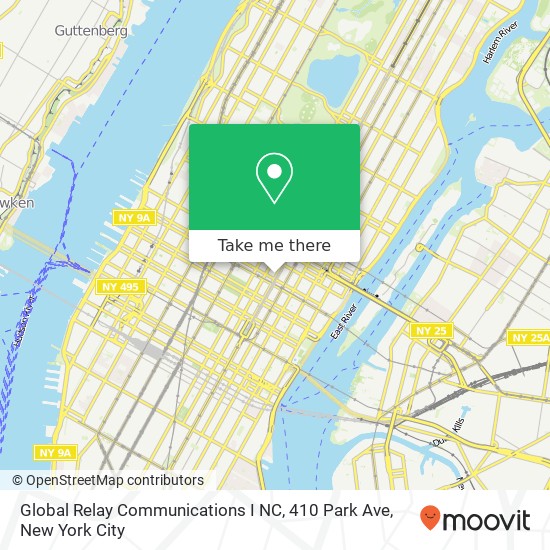 Mapa de Global Relay Communications I NC, 410 Park Ave