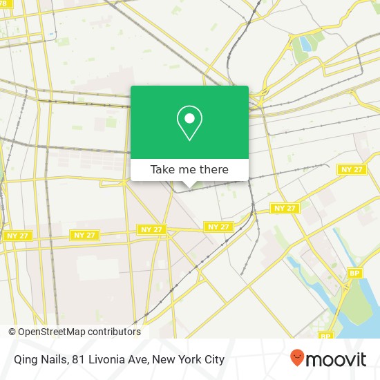 Mapa de Qing Nails, 81 Livonia Ave