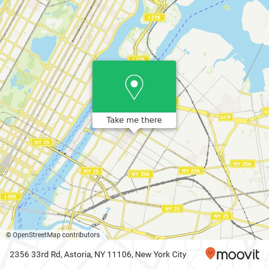 Mapa de 2356 33rd Rd, Astoria, NY 11106