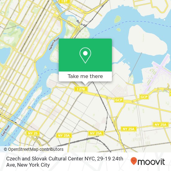 Mapa de Czech and Slovak Cultural Center NYC, 29-19 24th Ave
