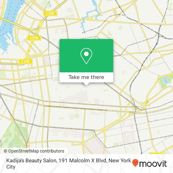 Mapa de Kadija's Beauty Salon, 191 Malcolm X Blvd