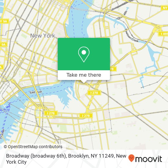 Mapa de Broadway (broadway 6th), Brooklyn, NY 11249