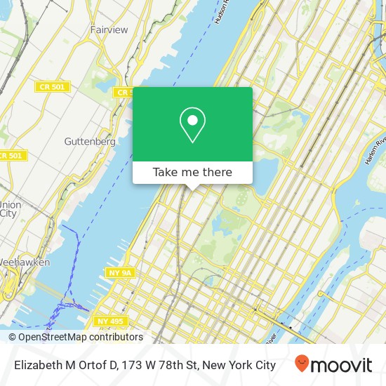 Elizabeth M Ortof D, 173 W 78th St map