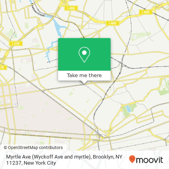 Myrtle Ave (Wyckoff Ave and myrtle), Brooklyn, NY 11237 map