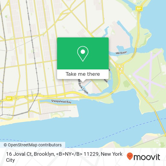 16 Joval Ct, Brooklyn, <B>NY< / B> 11229 map