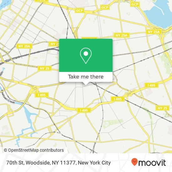 Mapa de 70th St, Woodside, NY 11377