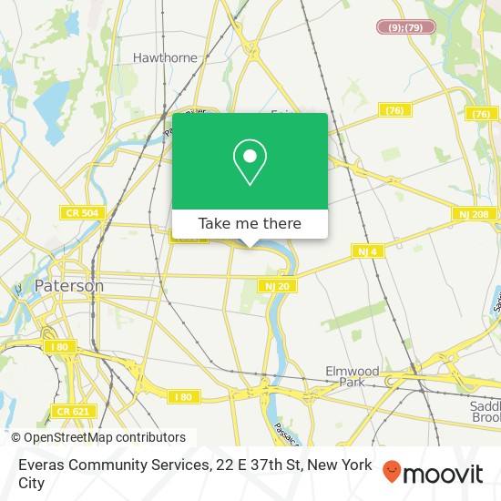 Mapa de Everas Community Services, 22 E 37th St