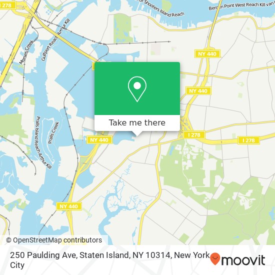 Mapa de 250 Paulding Ave, Staten Island, NY 10314
