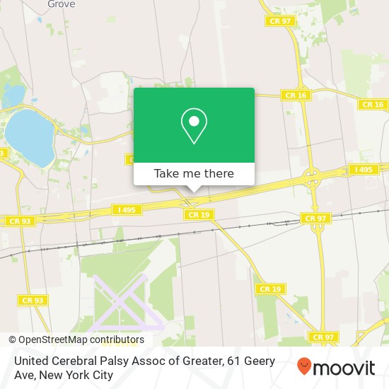 Mapa de United Cerebral Palsy Assoc of Greater, 61 Geery Ave