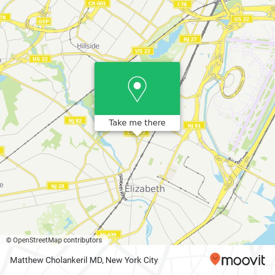 Mapa de Matthew Cholankeril MD, 611 N Broad St