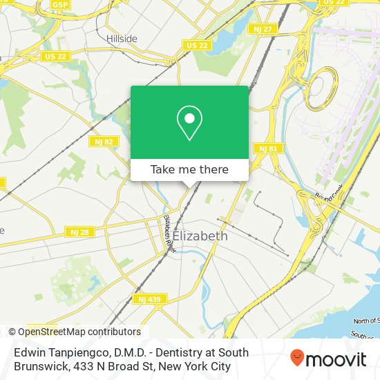 Mapa de Edwin Tanpiengco, D.M.D. - Dentistry at South Brunswick, 433 N Broad St