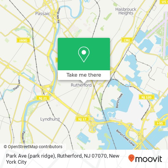Park Ave (park ridge), Rutherford, NJ 07070 map