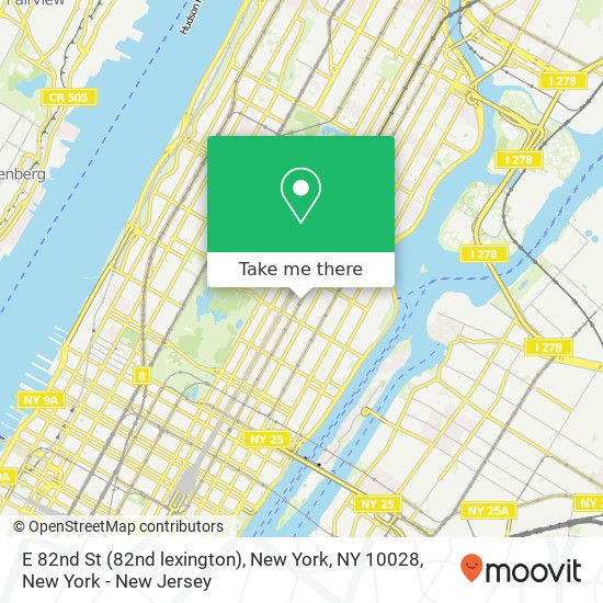 Mapa de E 82nd St (82nd lexington), New York, NY 10028