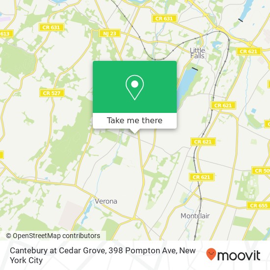 Mapa de Cantebury at Cedar Grove, 398 Pompton Ave